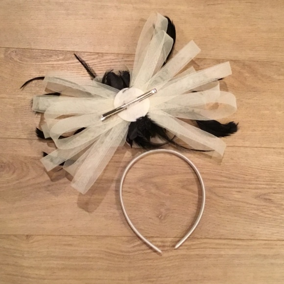 Women’s Elegant Black & Beige Tea Party Fascinator Hat - Picture 5 of 6